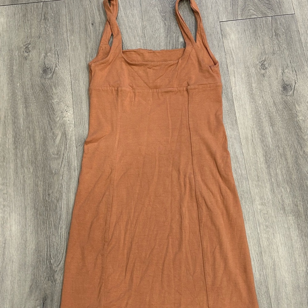 Wilfred Orange Ruched Mini Dress - Picture 3 of 4
